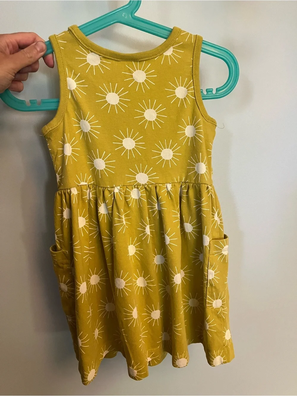 Hanna Andersson 3T Girls' Sunprint Sleeveless Dress - Mustard